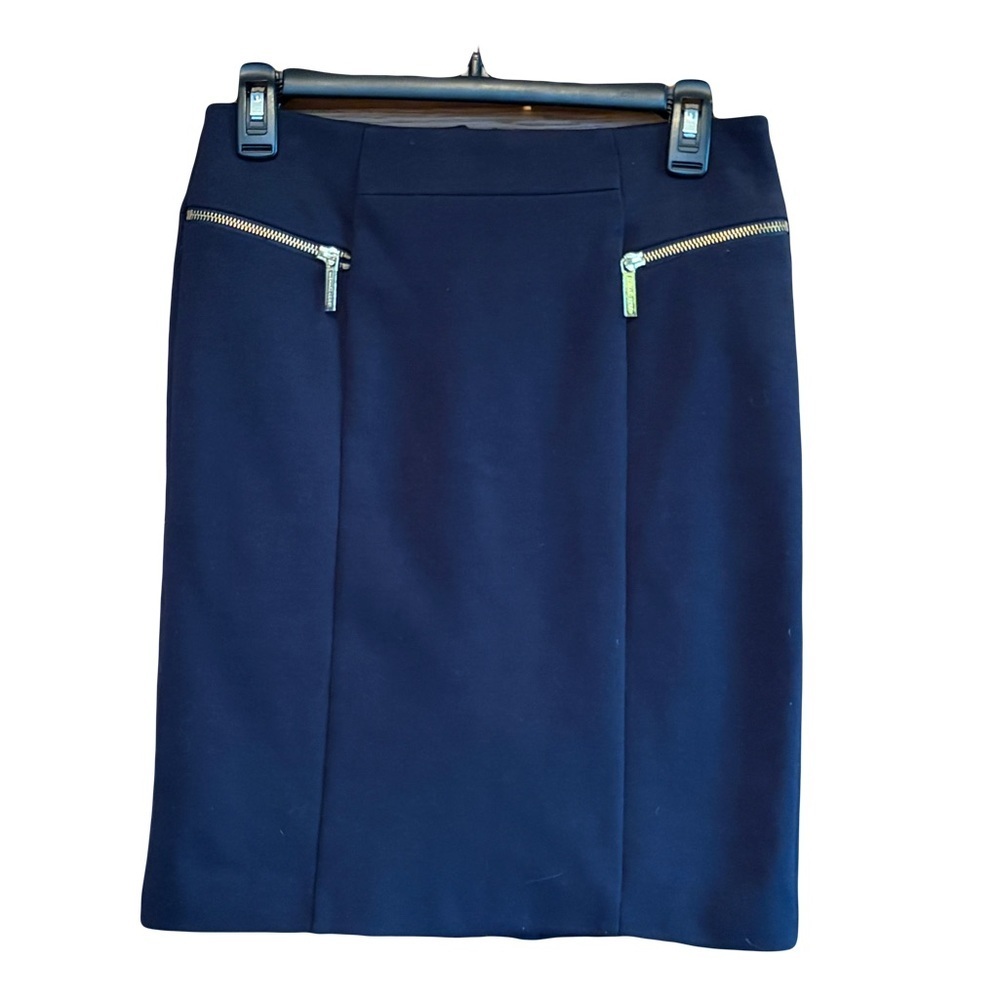 Michael Kors Classic Navy Pencil Skirt w/Zip Pockets size 4